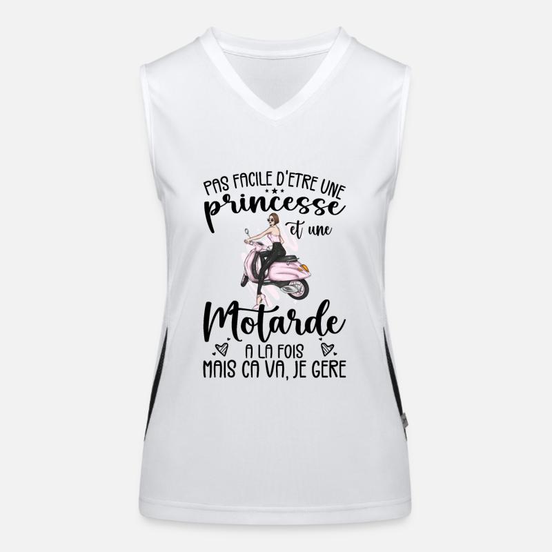 Prinzessin und Biker zugleich Motorrad-Geschenkidee Funktionelles Kontrast-Tank Top für Frauen