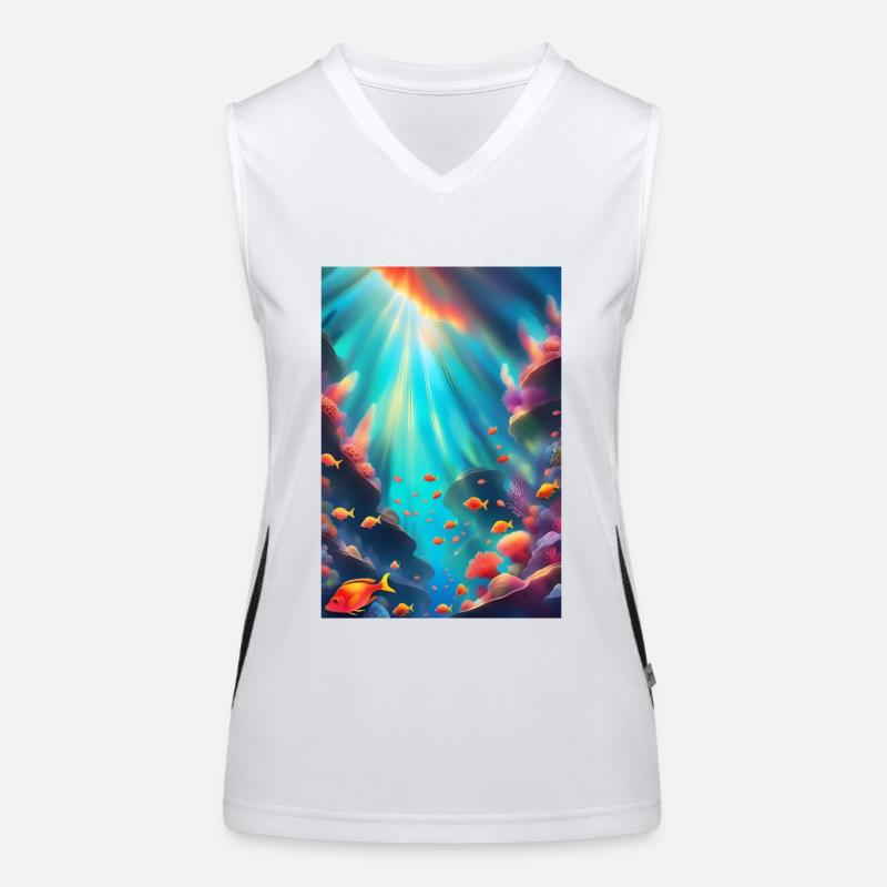 Underwater coral reef Women's Functional Contrast Tank Top