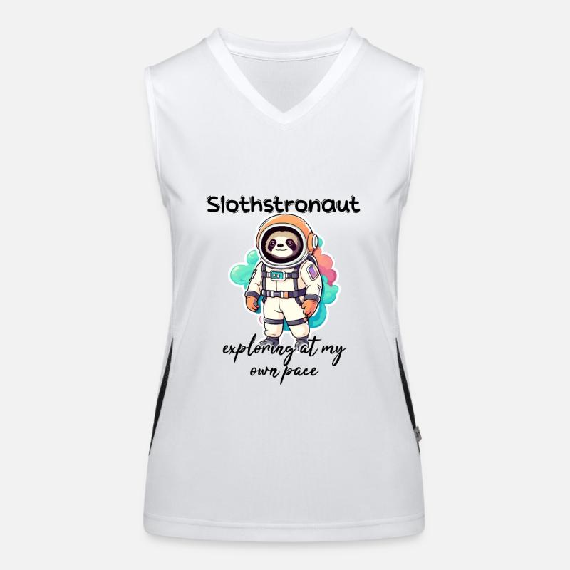 Slothstronaute explorant à mon rythme - Sloth Débardeur respirant contrasté Femme