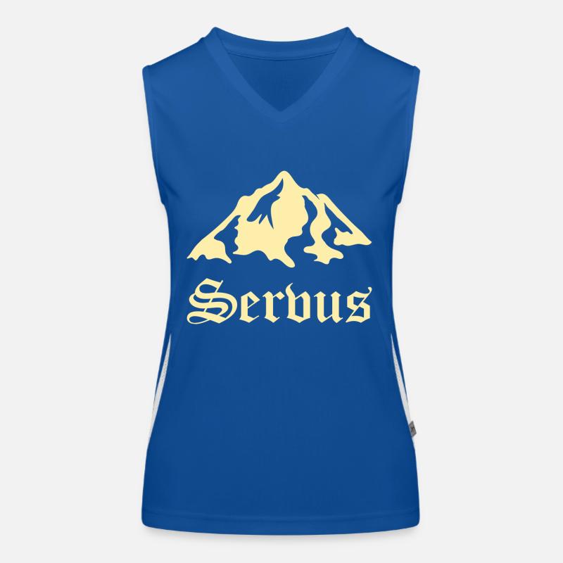 Berge Servus Spruch Funktionelles Kontrast-Tank Top für Frauen