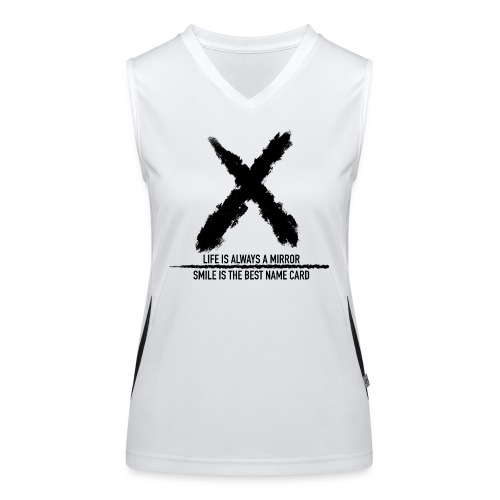 Cruz Negra con texto - Camiseta funcional de tirantes en contraste para mujer