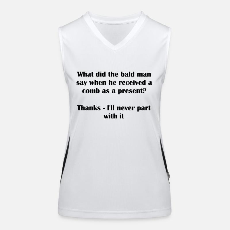 Bald Comb Pun Women's Functional Contrast Tank Top