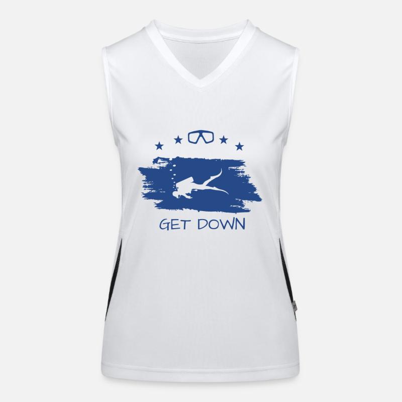 Tauchen, Taucher, Scuba Diver Funktionelles Kontrast-Tank Top für Frauen