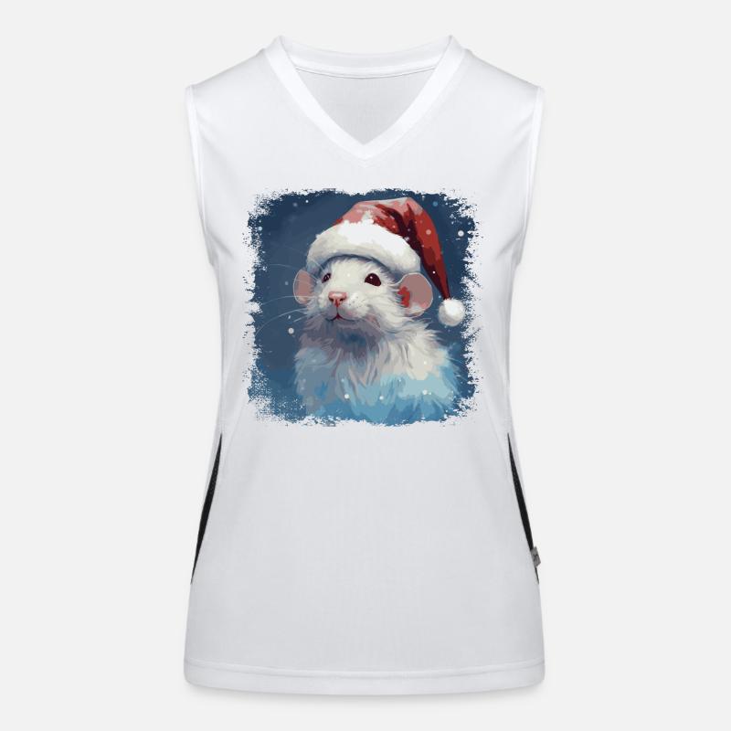 Cool Christmas Rat Women's Functional Contrast Tank Top