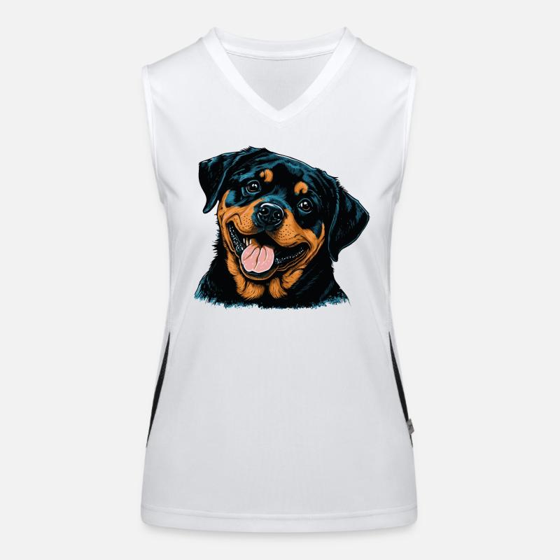 Rottweiler puppy Women's Functional Contrast Tank Top