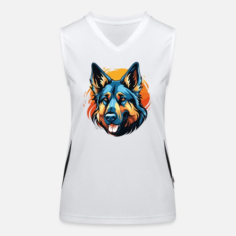 German Shepherd Women's Functional Contrast Tank Top