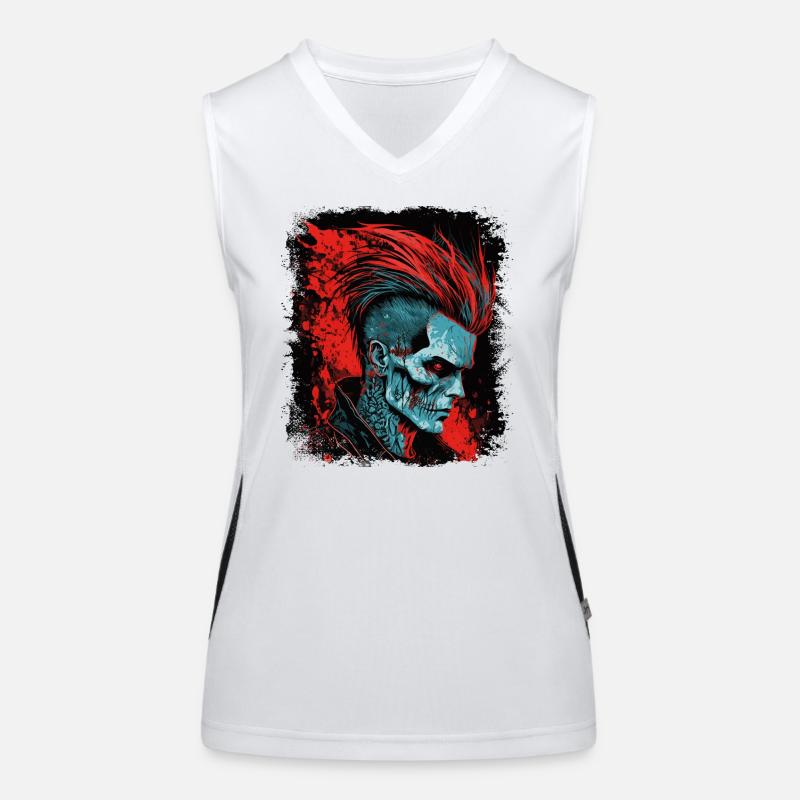 HorrorPunk Zombie Mohawk Funktionelles Kontrast-Tank Top für Frauen