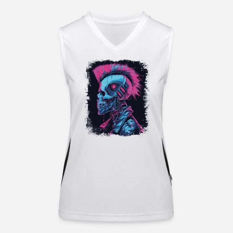 Horror Punk Zombie cyborg Women's Functional Contrast Tank Top