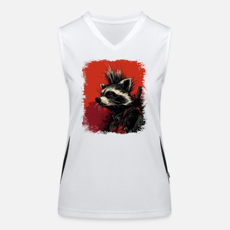 Waschbär Ninja Punk Funktionelles Kontrast-Tank Top für Frauen