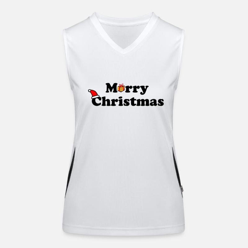 Merry Christmas - Women's Functional Contrast Tank Top - white/black