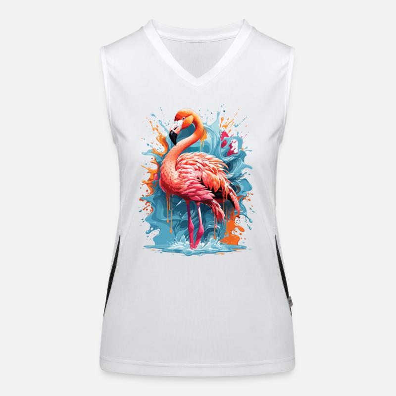 Flamingo Graffiti Water Splash Women's Functional Contrast Tank Top