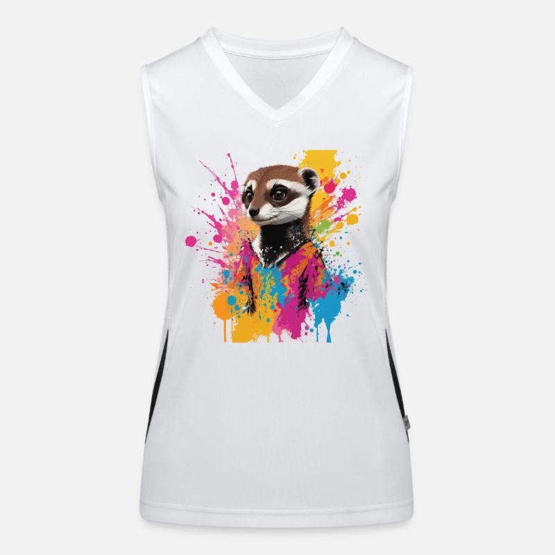 Graffiti Suricate Art Peinture Dessin Coloré Débardeur respirant contrasté Femme