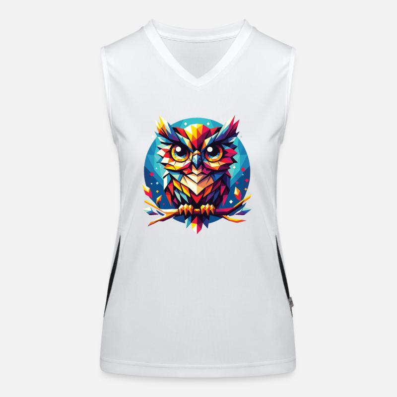 Polygon Eule geometrisch Funktionelles Kontrast-Tank Top für Frauen