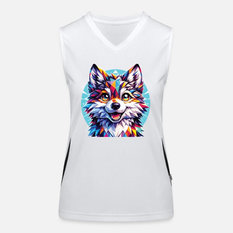 Polygon Wolf Junge Funktionelles Kontrast-Tank Top für Frauen