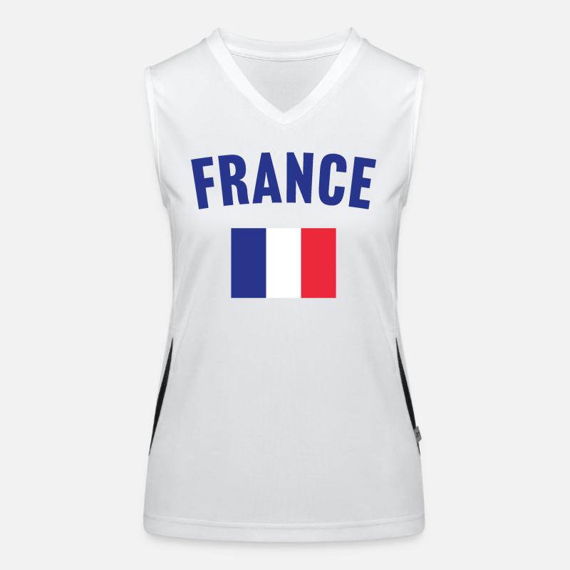 Frankreich Flagge Funktionelles Kontrast-Tank Top für Frauen