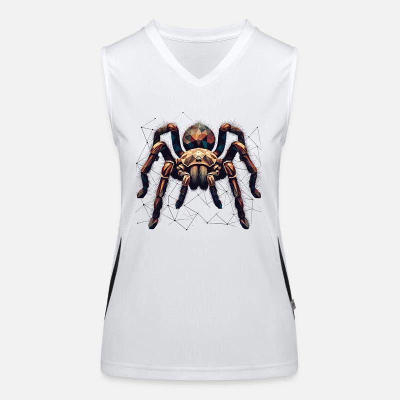 Tarantel große Spinne Polygon Kunst Funktionelles Kontrast-Tank Top für Frauen