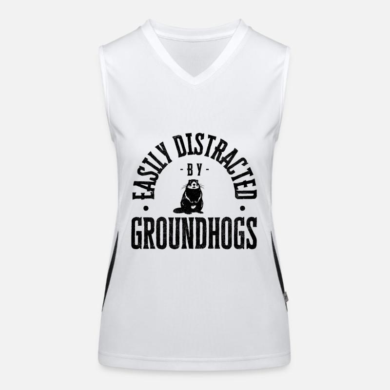 Easily distracted by groundhogs Funktionelles Kontrast-Tank Top für Frauen