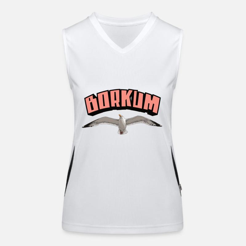 Borkum Möwe Funktionelles Kontrast-Tank Top für Frauen