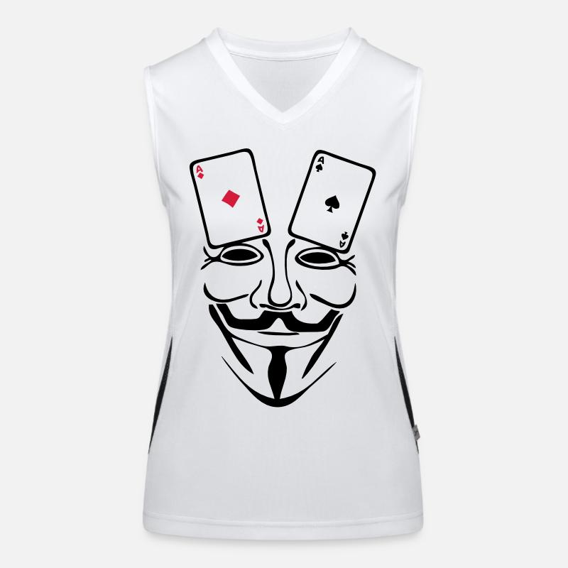 anonymous mask masque carte poker as1 Débardeur respirant contrasté Femme