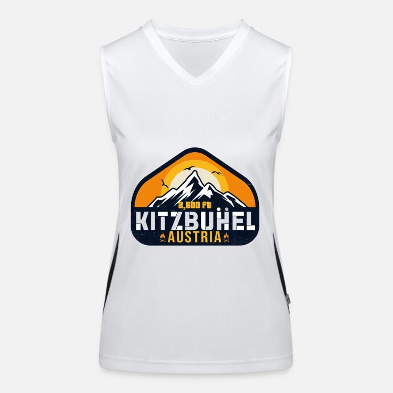 Kitzbühel Austria Retro Sunset Ski 80s Women's Functional Contrast Tank Top