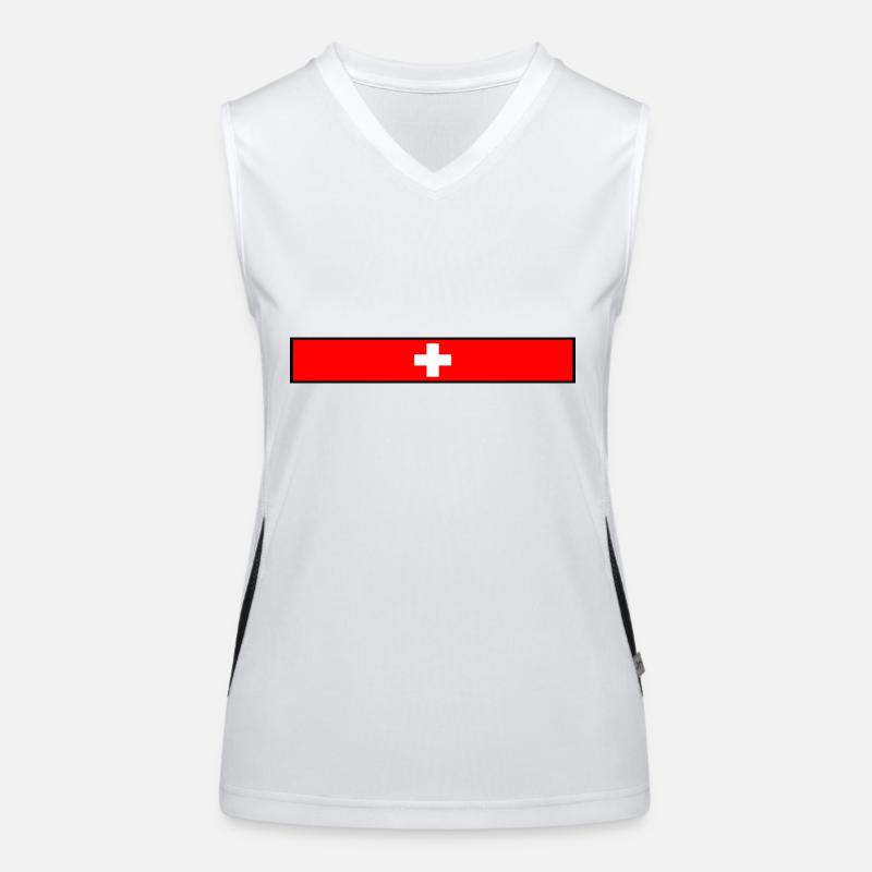 Drapeau suisse Débardeur respirant contrasté Femme