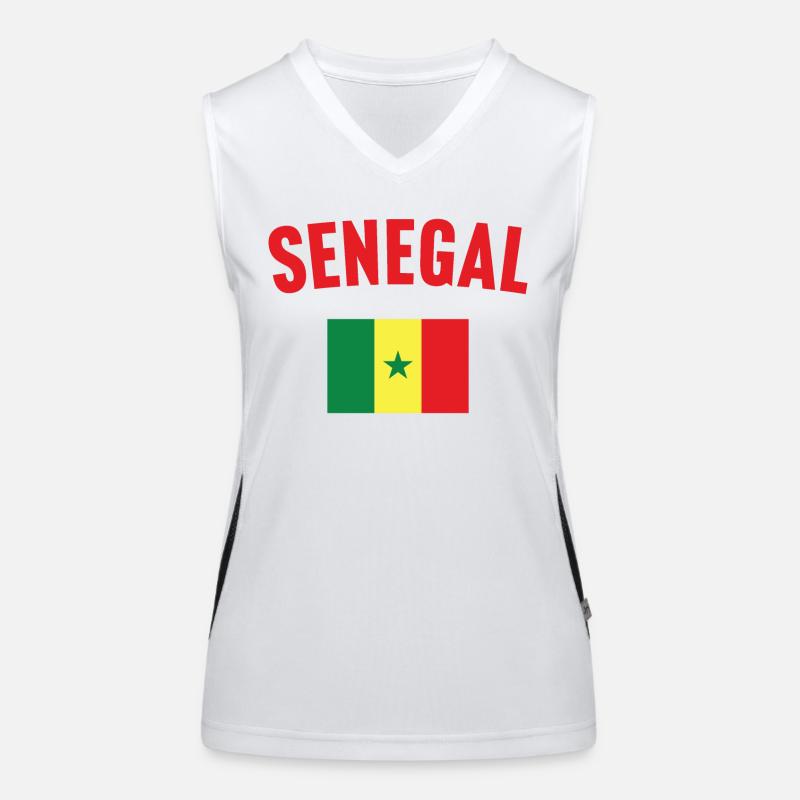 Senegal Flagge Funktionelles Kontrast-Tank Top für Frauen