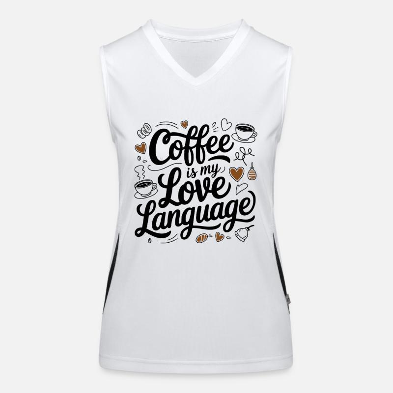 Le café est mon langage d’amour Conception de café amusant Débardeur respirant contrasté Femme