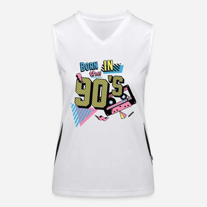 Born in the 90s Retro Nostalgia 90s Design Women's Functional Contrast Tank Top