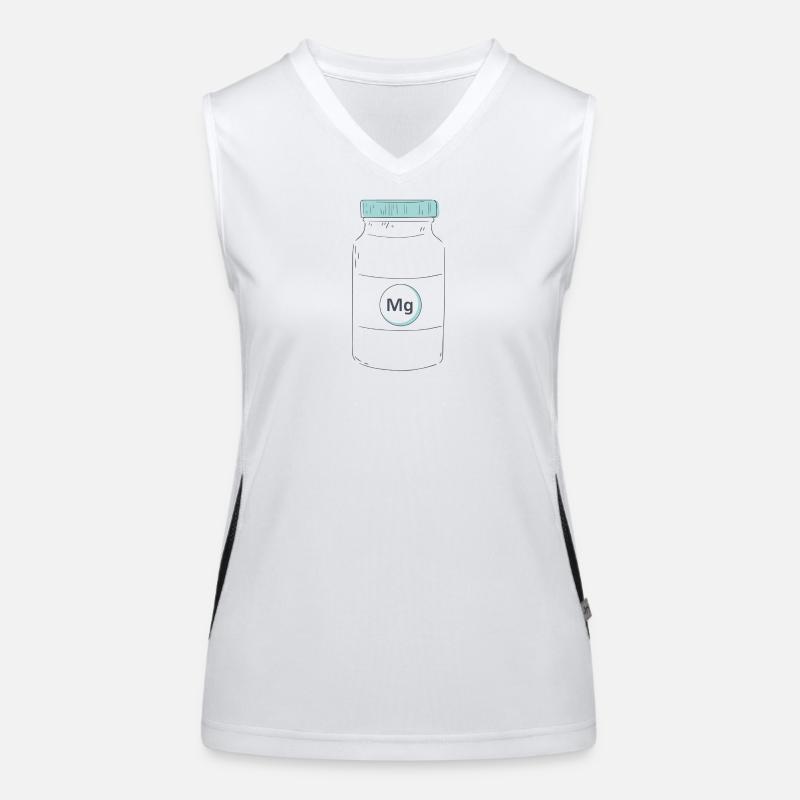 Complément alimentaire protéine de magnésium - Débardeur respirant contrasté Femme - blanc/noir