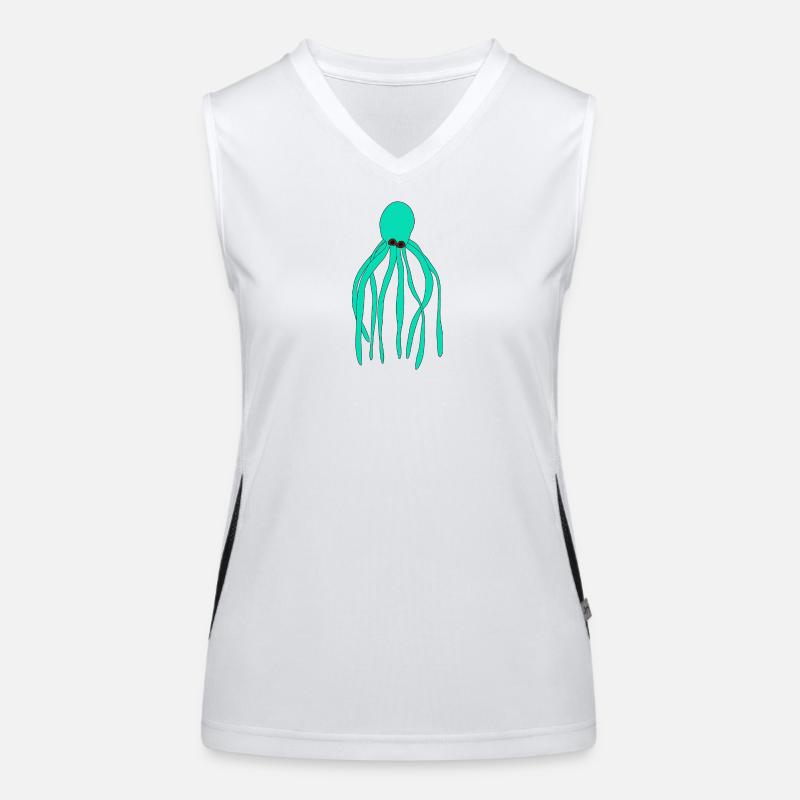 Oktopus türkis Funktionelles Kontrast-Tank Top für Frauen
