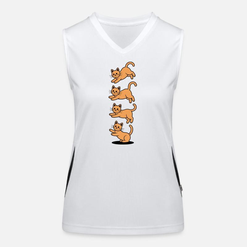 Funny Falling Cats Cartoon Cute Tabby Women's Functional Contrast Tank Top