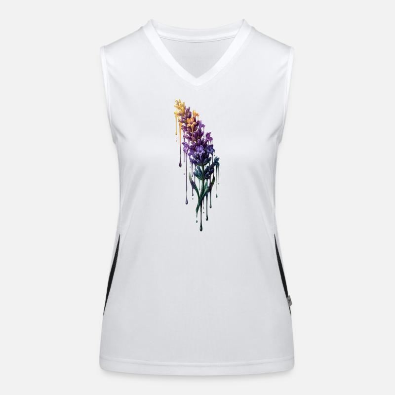Lavendel mit tropfender Farbe Funktionelles Kontrast-Tank Top für Frauen