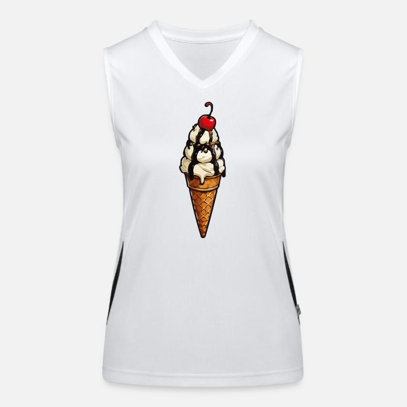 Schmelzende Eiscreme Krone im Waffel Women's Functional Contrast Tank Top