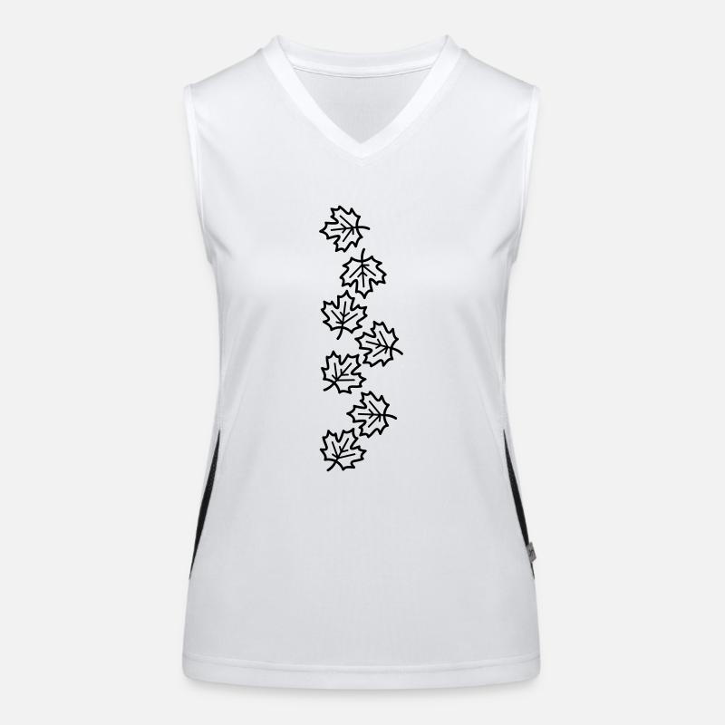 Maple Leaf Leaves Autumn Icon Women's Functional Contrast Tank Top