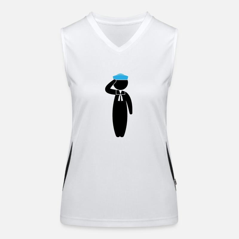 A sailor saluting Women's Functional Contrast Tank Top
