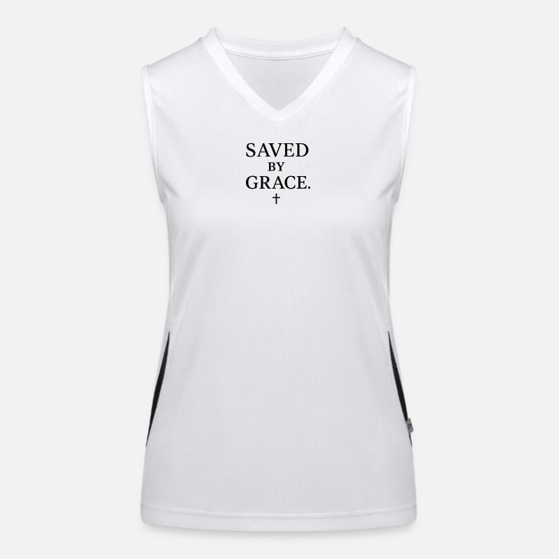 Mercy lettering saved Women's Functional Contrast Tank Top