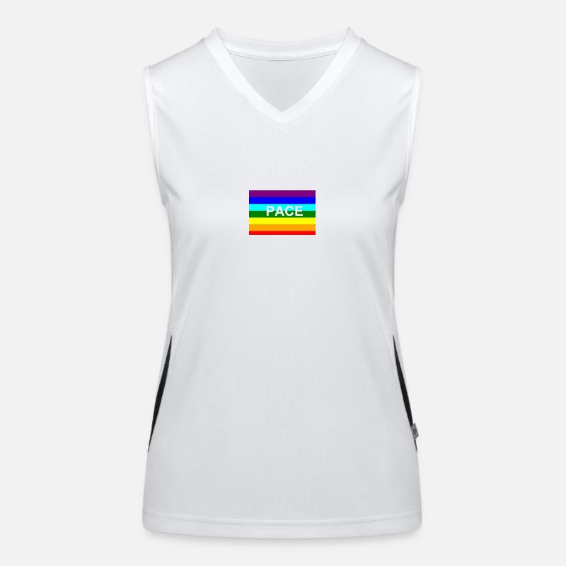 Peace / Pace-Regenbogen-Fahne Funktionelles Kontrast-Tank Top für Frauen