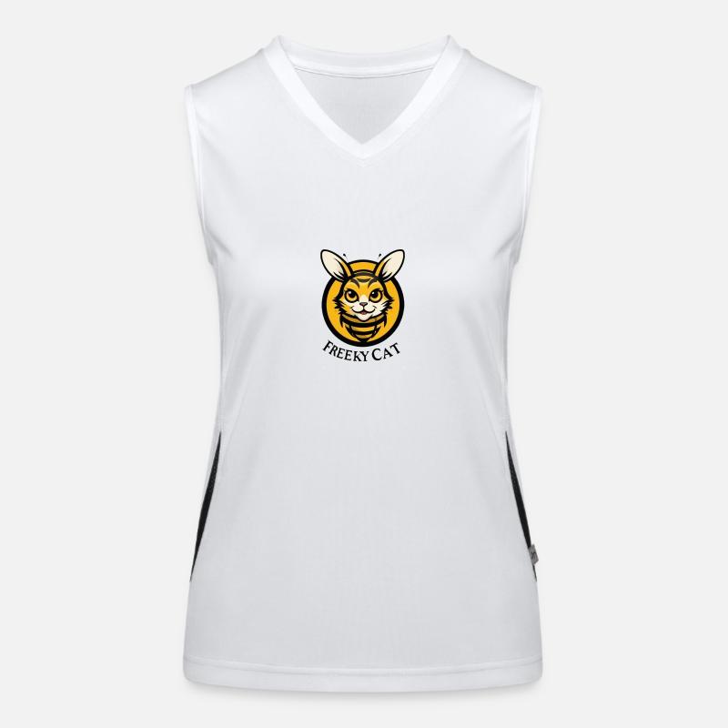 Cat Bee Logo Funktionelles Kontrast-Tank Top für Frauen