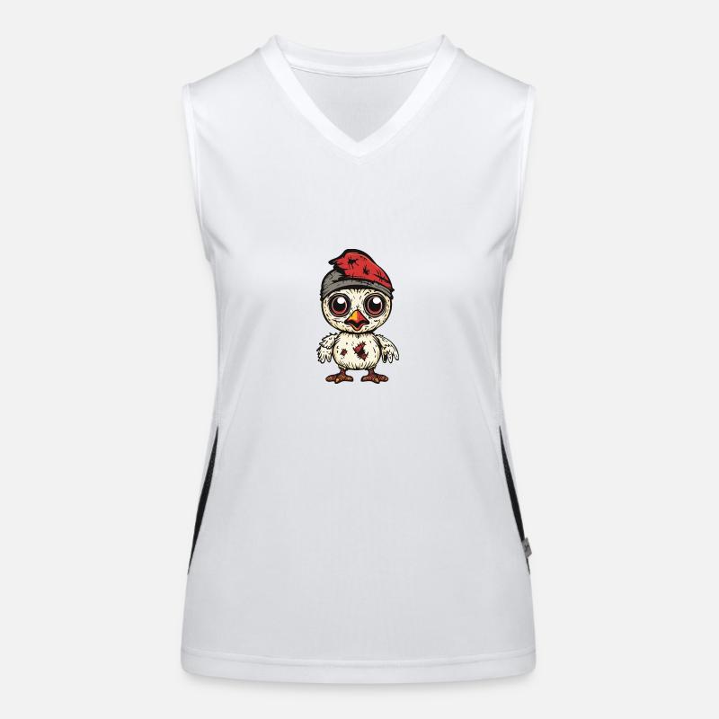 Chicken Halloween Funny Zombie Women's Functional Contrast Tank Top