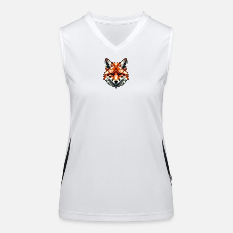 Fuchs Motiv in Polygon Design Funktionelles Kontrast-Tank Top für Frauen