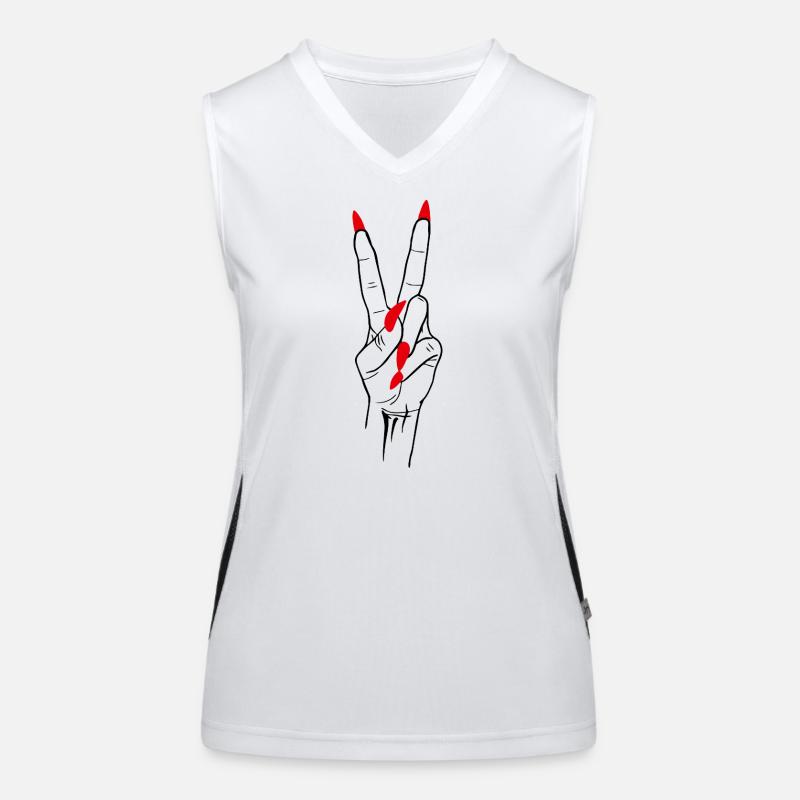 Sieg Frieden Handzeichen Funktionelles Kontrast-Tank Top für Frauen