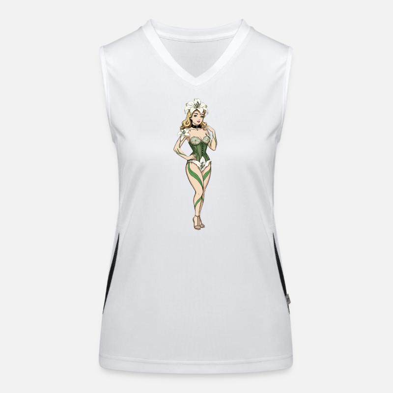 Lily-Pinup-Mädchen Funktionelles Kontrast-Tank Top für Frauen