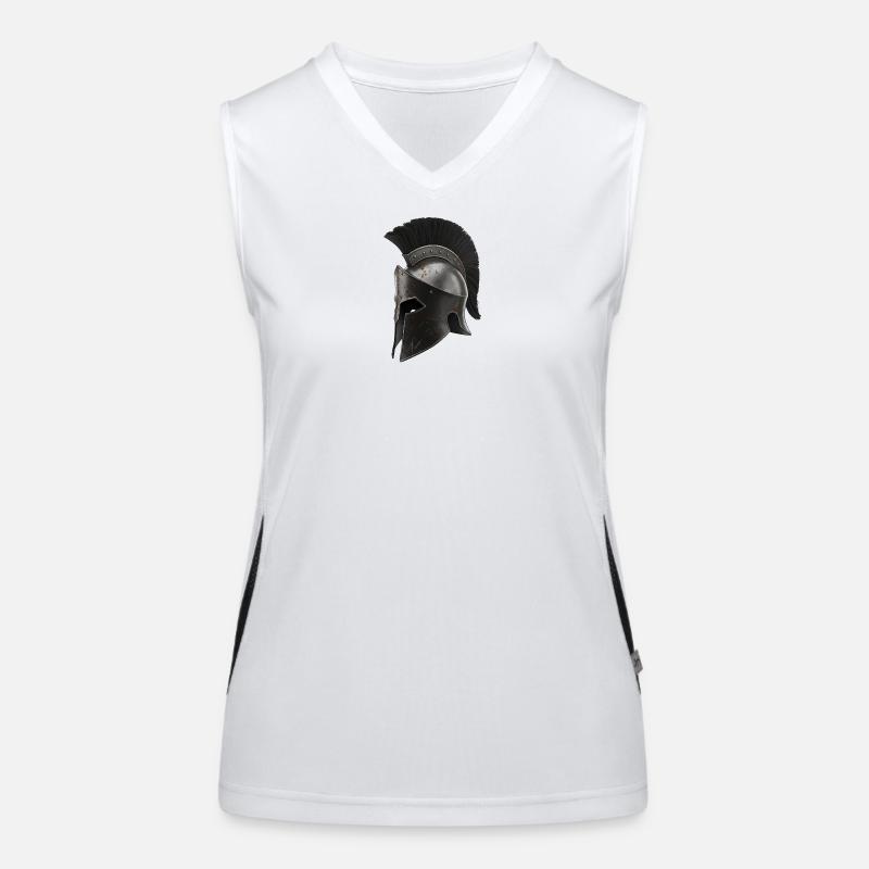 Rusty Warrior Helmet with Black Feather Women's Functional Contrast Tank Top