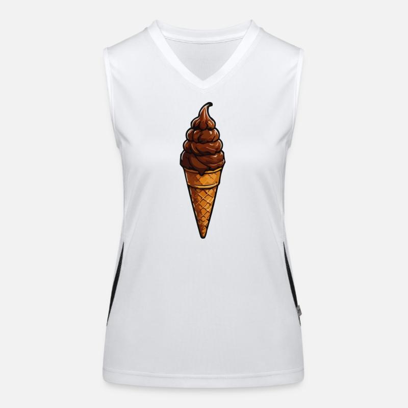 Schoko Soft-Serve Eiskegel Funktionelles Kontrast-Tank Top für Frauen