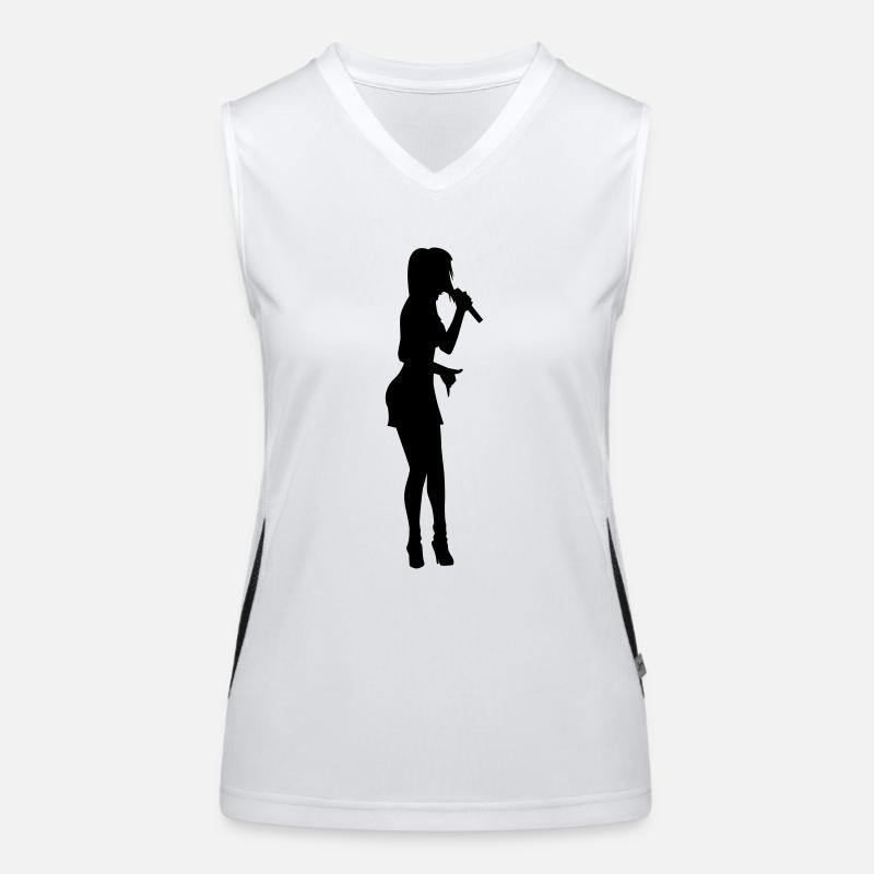 Conception vectorielle silhouette de chanteur et de danseur Débardeur respirant contrasté Femme