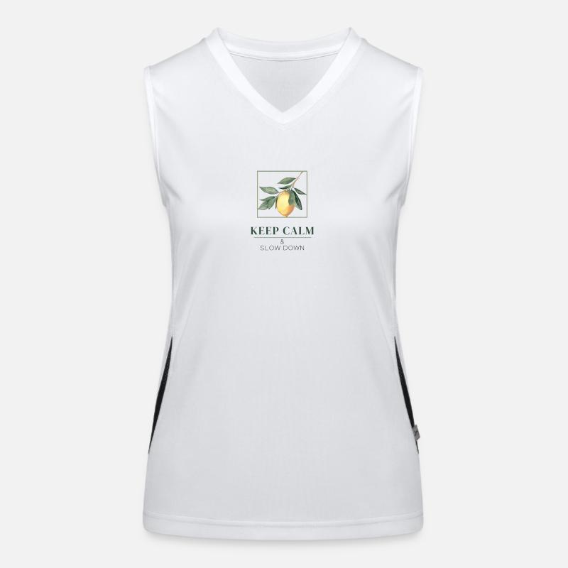 Keep Calm & Slow Down Funktionelles Kontrast-Tank Top für Frauen