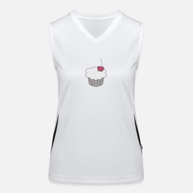 Muffin mit Kirsche Funktionelles Kontrast-Tank Top für Frauen