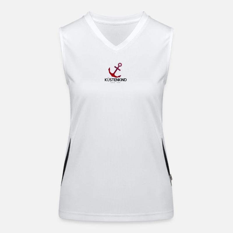 KÜSTENKIND ANKER Funktionelles Kontrast-Tank Top für Frauen
