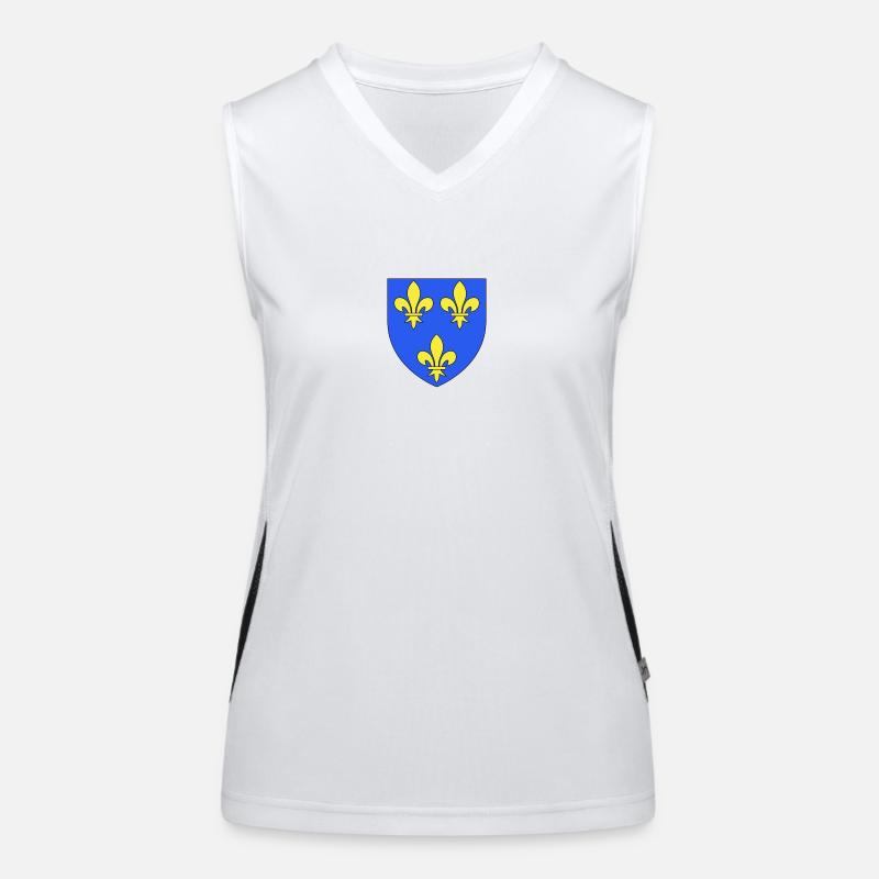 Blason royal 3 fleurs de Lys Débardeur respirant contrasté Femme