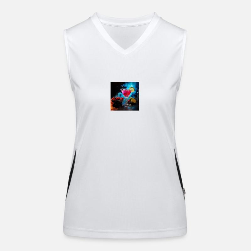 Cocktailglas auf Baratmosphäre Funktionelles Kontrast-Tank Top für Frauen